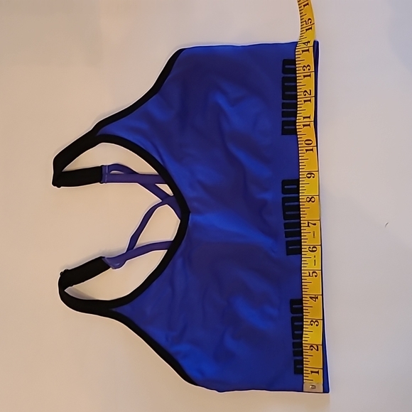 Puma, blue &  black sports bra with adjustable straps.  Size L - Picture 4 of 5